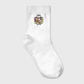 Носки с вышивкой с принтом Кубик Рубика ,  |  | meme | кубик рубика. кубик | мем | стикер
