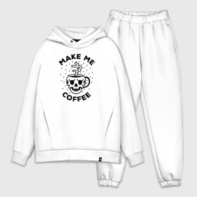 Мужской костюм хлопок OVERSIZE с принтом Make me coffee ,  |  | Тематика изображения на принте: barista | cofe | cofee | coffe | coffee | бариста | кофе