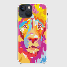 Чехол для iPhone 13 mini с принтом Акварельный лев ,  |  | Тематика изображения на принте: арт | грива | деко | жедтая | животные | закат | зверей | золото | кошка | лев | лето | львенок | неоновая | очки | пляж | прайд | разноцветная | солнце | тигр | узоры | царь | яркие