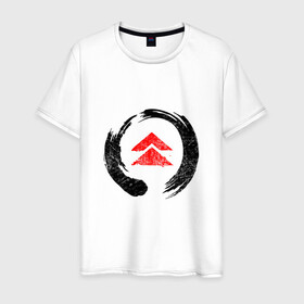 Мужская футболка хлопок с принтом Ghost of Tsushima Black (Z) , 100% хлопок | прямой крой, круглый вырез горловины, длина до линии бедер, слегка спущенное плечо. | game | ghost of tsushima | jin sakai | samurai | дзин сакай | игра | призрак цусимы | самурай