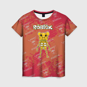 Женская футболка 3D с принтом Свинка Пигги из Roblox , 100% полиэфир ( синтетическое хлопкоподобное полотно) | прямой крой, круглый вырез горловины, длина до линии бедер | pig | piggi | roblox | svinka | игра | пигги