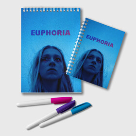 Блокнот с принтом Euphoria , 100% бумага | 48 листов, плотность листов — 60 г/м2, плотность картонной обложки — 250 г/м2. Листы скреплены удобной пружинной спиралью. Цвет линий — светло-серый
 | euphoria | hunter schafer | jules vaughn | rue bennett | zendaya | джулиус | джулс вон | зендайа | зендая | ру беннет | хантер шафер | эйфория