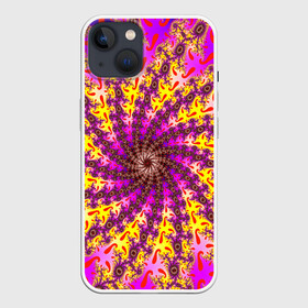 Чехол для iPhone 13 с принтом НЕОНОВЫЙ РОЗОВЫЙ ФРАКТАЛ ,  |  | abstract | abstraction | color | fractal | geometry | paitnt | psy | rdtktr | абстракция | геометрия | краски | неоновые | психоделика | фрактал