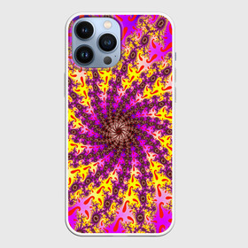 Чехол для iPhone 13 Pro Max с принтом НЕОНОВЫЙ РОЗОВЫЙ ФРАКТАЛ ,  |  | abstract | abstraction | color | fractal | geometry | paitnt | psy | rdtktr | абстракция | геометрия | краски | неоновые | психоделика | фрактал