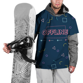 Накидка на куртку 3D с принтом OFFLINE , 100% полиэстер |  | facebook | instagram | offline | pattern | twitter | youtube | мессенджер | оффлайн | соцсети | узор