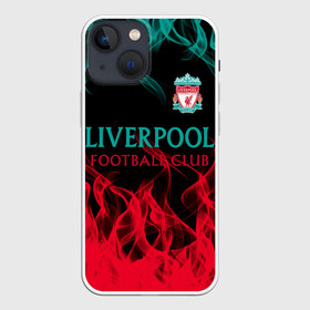 Чехол для iPhone 13 mini с принтом LIVERPOOL. ,  |  | fc | football | football club | liverpool fc | sport | британский футбольный клуб | ливерпуль фк | мерсисайд | спорт | уефа | униформа | фирменные цвета | фк | футбол | футбольный клуб