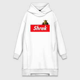 Платье-худи хлопок с принтом Shrek ,  |  | shrek | shrek is life | мемы | огр кек | суприм | суприм лого | шрек