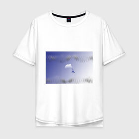 Мужская футболка хлопок Oversize с принтом Минималистичный дельфин , 100% хлопок | свободный крой, круглый ворот, “спинка” длиннее передней части | dolphin | minimalism | sea | дельфин | минимализм | море
