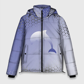 Мужская зимняя куртка 3D с принтом Минималистичный дельфин , верх — 100% полиэстер; подкладка — 100% полиэстер; утеплитель — 100% полиэстер | длина ниже бедра, свободный силуэт Оверсайз. Есть воротник-стойка, отстегивающийся капюшон и ветрозащитная планка. 

Боковые карманы с листочкой на кнопках и внутренний карман на молнии. | dolphin | minimalism | sea | дельфин | минимализм | море