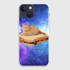 Чехол для iPhone 13 mini с принтом Кот в космосе ,  |  | Тематика изображения на принте: cat | cats | space | бутерброд | грозовой кошак | джем | киса | киска | космос | кошак | кошка