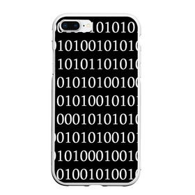 Чехол для iPhone 7Plus/8 Plus матовый с принтом Black 101 , Силикон | Область печати: задняя сторона чехла, без боковых панелей | 101 | binary code | black | programming | двоичный код | программировать