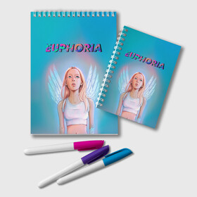 Блокнот с принтом Euphoria , 100% бумага | 48 листов, плотность листов — 60 г/м2, плотность картонной обложки — 250 г/м2. Листы скреплены удобной пружинной спиралью. Цвет линий — светло-серый
 | euphoria | hunter schafer | jules vaughn | rue bennett | zendaya | джулиус | джулс вон | зендайа | зендая | ру беннет | хантер шафер | эйфория