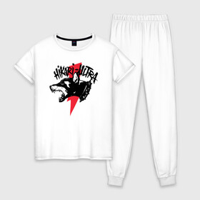 Женская пижама хлопок с принтом HIKARI-ULTRA , 100% хлопок | брюки и футболка прямого кроя, без карманов, на брюках мягкая резинка на поясе и по низу штанин | city morgue | red bolt zillakami and sosmula | музыка | хип хоп группа