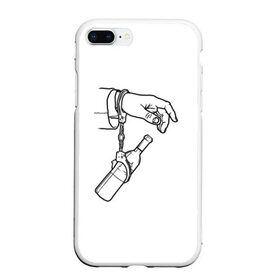 Чехол для iPhone 7Plus/8 Plus матовый с принтом Зависимость , Силикон | Область печати: задняя сторона чехла, без боковых панелей | браслеты | бутылка | наручники | рука