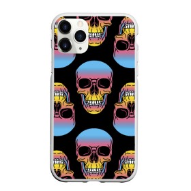 Чехол для iPhone 11 Pro матовый с принтом Neon skull , Силикон |  | color | grin | jaw | neon | skull | teeth | неон | оскал | пасть | цвет | череп