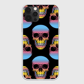 Чехол для iPhone 12 Pro Max с принтом Neon skull , Силикон |  | color | grin | jaw | neon | skull | teeth | неон | оскал | пасть | цвет | череп