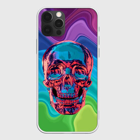 Чехол для iPhone 12 Pro Max с принтом Color skull , Силикон |  | color | jaw | neon | skull | teeth | vanguard | авангард | зубы | неон | пасть | цвет | череп