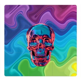 Магнитный плакат 3Х3 с принтом Color skull , Полимерный материал с магнитным слоем | 9 деталей размером 9*9 см | color | jaw | neon | skull | teeth | vanguard | авангард | зубы | неон | пасть | цвет | череп