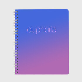 Тетрадь с принтом Euphoria , 100% бумага | 48 листов, плотность листов — 60 г/м2, плотность картонной обложки — 250 г/м2. Листы скреплены сбоку удобной пружинной спиралью. Уголки страниц и обложки скругленные. Цвет линий — светло-серый
 | euphoria | hunter schafer | jules vaughn | rue bennett | zendaya | джулиус | джулс вон | зендайа | зендая | ру беннет | хантер шафер | эйфория