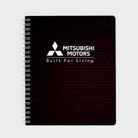 Тетрадь с принтом MITSUBISHI МИТСУБИСИ , 100% бумага | 48 листов, плотность листов — 60 г/м2, плотность картонной обложки — 250 г/м2. Листы скреплены сбоку удобной пружинной спиралью. Уголки страниц и обложки скругленные. Цвет линий — светло-серый
 | auto | lancer | logo | mitsubishi | mitsubisi | moto | motors | outlander | pajero | sport | авто | аутлендер | лансер | лого | логотип | марка | митсубиси | митсубиши | мото | моторс | паджеро | серия | символ | символы | спорт | ьшеыгишырш