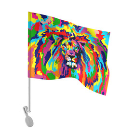 Флаг для автомобиля с принтом Лев Artistic Art , 100% полиэстер | Размер: 30*21 см | Тематика изображения на принте: king | lion | neon | африка | голова | граффити | грива | дикий | животные | зверь | зодиак | картина | король | краски | красочный | лев | львенок | львиное | львица | неон | неоновые | радуга | радужный | рисунок