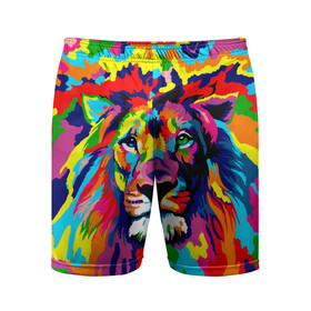 Мужские шорты спортивные с принтом Лев Artistic Art ,  |  | king | lion | neon | африка | голова | граффити | грива | дикий | животные | зверь | зодиак | картина | король | краски | красочный | лев | львенок | львиное | львица | неон | неоновые | радуга | радужный | рисунок