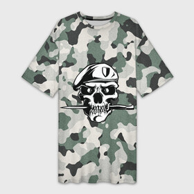 Платье-футболка 3D с принтом Военная форма ,  |  | army | vdv | армия | вдв | воздушно десантные войска | войска | день десантника | десантник | за вдв | мвд | отечество | расгвардия | родина | фбр