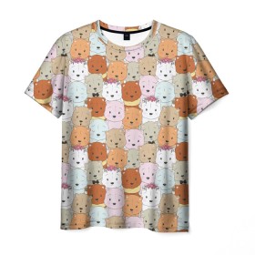 Мужская футболка 3D с принтом МИШКИ , 100% полиэфир | прямой крой, круглый вырез горловины, длина до линии бедер | девушкам | детская | детям | женская | животные | медведи | медведь | медвежата | медвежатки | милота | милый | мишка | мишки | паттерн
