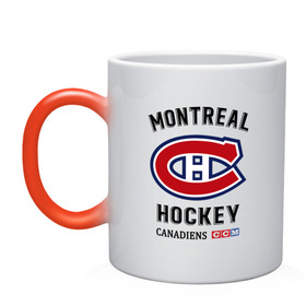 Кружка хамелеон с принтом MONTREAL CANADIENS , керамика | меняет цвет при нагревании, емкость 330 мл | canadiens | hockey | montreal | nhl | sport | usa | канада | клюшки | монреаль | нхл | спорт | хоккей | шайбу