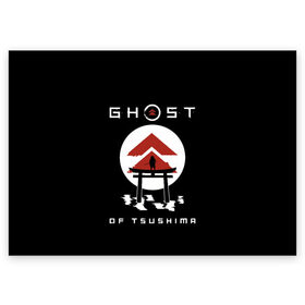 Поздравительная открытка с принтом Ghost of Tsushima , 100% бумага | плотность бумаги 280 г/м2, матовая, на обратной стороне линовка и место для марки
 | Тематика изображения на принте: game | ghost | japan | ninja | samurai | tsushima | аниме | бусидо | воина | игра | кандзи | кимоно | киото | ниндзя | осака | призрак | путь | ронин | самурай | стиль | токио | цусимы | япония | японский