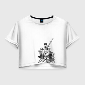 Женская футболка Crop-top 3D с принтом Берсерк сидит , 100% полиэстер | круглая горловина, длина футболки до линии талии, рукава с отворотами | berserk | берсерк | гатс | манга | меч | чёрный мечник