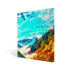 Холст квадратный с принтом Японские горы , 100% ПВХ |  | art | japan | summer | азия | акварель | восток | восход | горы | деревья | искусство | картина | краски | красочный | лес | летние | лето | мазки | небесный | облака | пейзаж | природа | разноцветные | рассвет