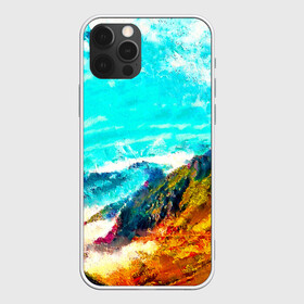 Чехол для iPhone 12 Pro с принтом Японские горы , силикон | область печати: задняя сторона чехла, без боковых панелей | art | japan | summer | азия | акварель | восток | восход | горы | деревья | искусство | картина | краски | красочный | лес | летние | лето | мазки | небесный | облака | пейзаж | природа | разноцветные | рассвет