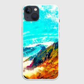 Чехол для iPhone 13 с принтом Японские горы ,  |  | art | japan | summer | азия | акварель | восток | восход | горы | деревья | искусство | картина | краски | красочный | лес | летние | лето | мазки | небесный | облака | пейзаж | природа | разноцветные | рассвет