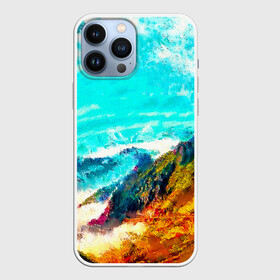 Чехол для iPhone 13 Pro Max с принтом Японские горы ,  |  | art | japan | summer | азия | акварель | восток | восход | горы | деревья | искусство | картина | краски | красочный | лес | летние | лето | мазки | небесный | облака | пейзаж | природа | разноцветные | рассвет