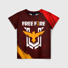 Детская футболка 3D с принтом FREE FIRE / ФРИ ФАЕР , 100% гипоаллергенный полиэфир | прямой крой, круглый вырез горловины, длина до линии бедер, чуть спущенное плечо, ткань немного тянется | afth | ahb | ahbafth | fire | fps | free | freefire | garena | logo | master | mobile | online | акуу | акууашку | ашку | гарена | игра | игры | лого | логотип | логотипы | мастер | мобильная | нож | онлайн | символ | символы | фаер | фире | фпс 