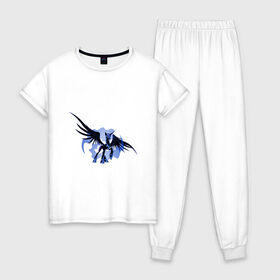 Женская пижама хлопок с принтом Nightmare Moon , 100% хлопок | брюки и футболка прямого кроя, без карманов, на брюках мягкая резинка на поясе и по низу штанин | Тематика изображения на принте: злая луна | зло | луна