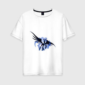 Женская футболка хлопок Oversize с принтом Nightmare Moon , 100% хлопок | свободный крой, круглый ворот, спущенный рукав, длина до линии бедер
 | Тематика изображения на принте: злая луна | зло | луна