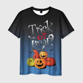 Мужская футболка 3D с принтом Кошелёк или жизнь , 100% полиэфир | прямой крой, круглый вырез горловины, длина до линии бедер | bat | halloween | jaw | pumpkin | smile | летучая мышь | пасть | тыква | улыбка | хэллоуин