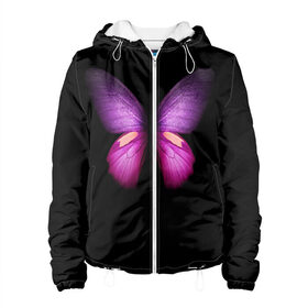 Женская куртка 3D с принтом Butterfly , ткань верха — 100% полиэстер, подклад — флис | прямой крой, подол и капюшон оформлены резинкой с фиксаторами, два кармана без застежек по бокам, один большой потайной карман на груди. Карман на груди застегивается на липучку | butterfly | арт | бабочка | крылья | насекомые | фауна