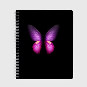 Тетрадь с принтом Butterfly , 100% бумага | 48 листов, плотность листов — 60 г/м2, плотность картонной обложки — 250 г/м2. Листы скреплены сбоку удобной пружинной спиралью. Уголки страниц и обложки скругленные. Цвет линий — светло-серый
 | butterfly | арт | бабочка | крылья | насекомые | фауна