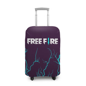 Чехол для чемодана 3D с принтом FREE FIRE / ФРИ ФАЕР , 86% полиэфир, 14% спандекс | двустороннее нанесение принта, прорези для ручек и колес | afth | ahb | ahbafth | fire | fps | free | freefire | garena | logo | master | mobile | online | акуу | акууашку | ашку | гарена | игра | игры | лого | логотип | логотипы | мастер | мобильная | нож | онлайн | символ | символы | фаер | фире | фпс 
