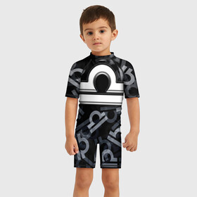 Детский купальный костюм 3D с принтом Знак Весы (Libra) , Полиэстер 85%, Спандекс 15% | застежка на молнии на спине | libra | абстракция | весы | воздушный | знак | линии | петля | стихия воздуха