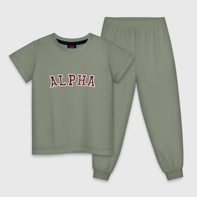 Детская пижама хлопок с принтом ALPHA , 100% хлопок |  брюки и футболка прямого кроя, без карманов, на брюках мягкая резинка на поясе и по низу штанин
 | alpha | альфа | кб | клуб романтики | макс | оборотень