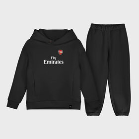 Детский костюм хлопок Oversize с принтом ARSENAL ,  |  | Тематика изображения на принте: arsenal | arsenal uniform | aubameyang | champions league | england | fc | football club | sport | англия | арсенал | лига чемпионов | лондон | обамеянг | премьер лига | спортивные | униформа | фирменые цвета | фк | футбольный клуб