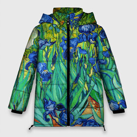 Женская зимняя куртка 3D с принтом Ирисы Ван Гога , верх — 100% полиэстер; подкладка — 100% полиэстер; утеплитель — 100% полиэстер | длина ниже бедра, силуэт Оверсайз. Есть воротник-стойка, отстегивающийся капюшон и ветрозащитная планка. 

Боковые карманы с листочкой на кнопках и внутренний карман на молнии | Тематика изображения на принте: vangogh | арт | вангог | ветки | винсент | девушкам | импрессионизм | ирисы | искусство | картина | лепестки | летние | лето | листья | масло | пейзаж | поле | природа | растения | рисунок | сад | солнце