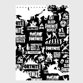 Скетчбук с принтом Fortnite , 100% бумага
 | 48 листов, плотность листов — 100 г/м2, плотность картонной обложки — 250 г/м2. Листы скреплены сверху удобной пружинной спиралью | battle | kills | royale | save | season | the | twitch | world | битва | борьба | зомби | королевская | оружие | скины | стратегия | фортнайт