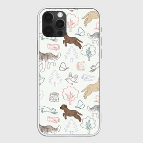 Чехол для iPhone 12 Pro Max с принтом Рисунок домашних любимцев , Силикон |  | Тематика изображения на принте: арт | бабочка | бабочки | дерево | деревья | карандаш | кошка | кошки | птица | птицы | рисунок | рисунок карандашом | собака | собаки