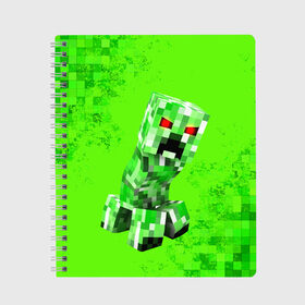 Тетрадь с принтом MINECRAFT CREEPER , 100% бумага | 48 листов, плотность листов — 60 г/м2, плотность картонной обложки — 250 г/м2. Листы скреплены сбоку удобной пружинной спиралью. Уголки страниц и обложки скругленные. Цвет линий — светло-серый
 | creeper | game | minecraft | блоки | игра | квадраты | компьютерная | крипер | криппер | майнкрафт | огонь