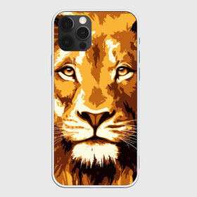 Чехол для iPhone 12 Pro Max с принтом Взгляд льва , Силикон |  | арт | грива | деко | жедтая | животные | закат | зверей | золото | кошка | лев | лето | львенок | неоновая | очки | пляж | прайд | разноцветная | солнце | тигр | узоры | царь | яркие